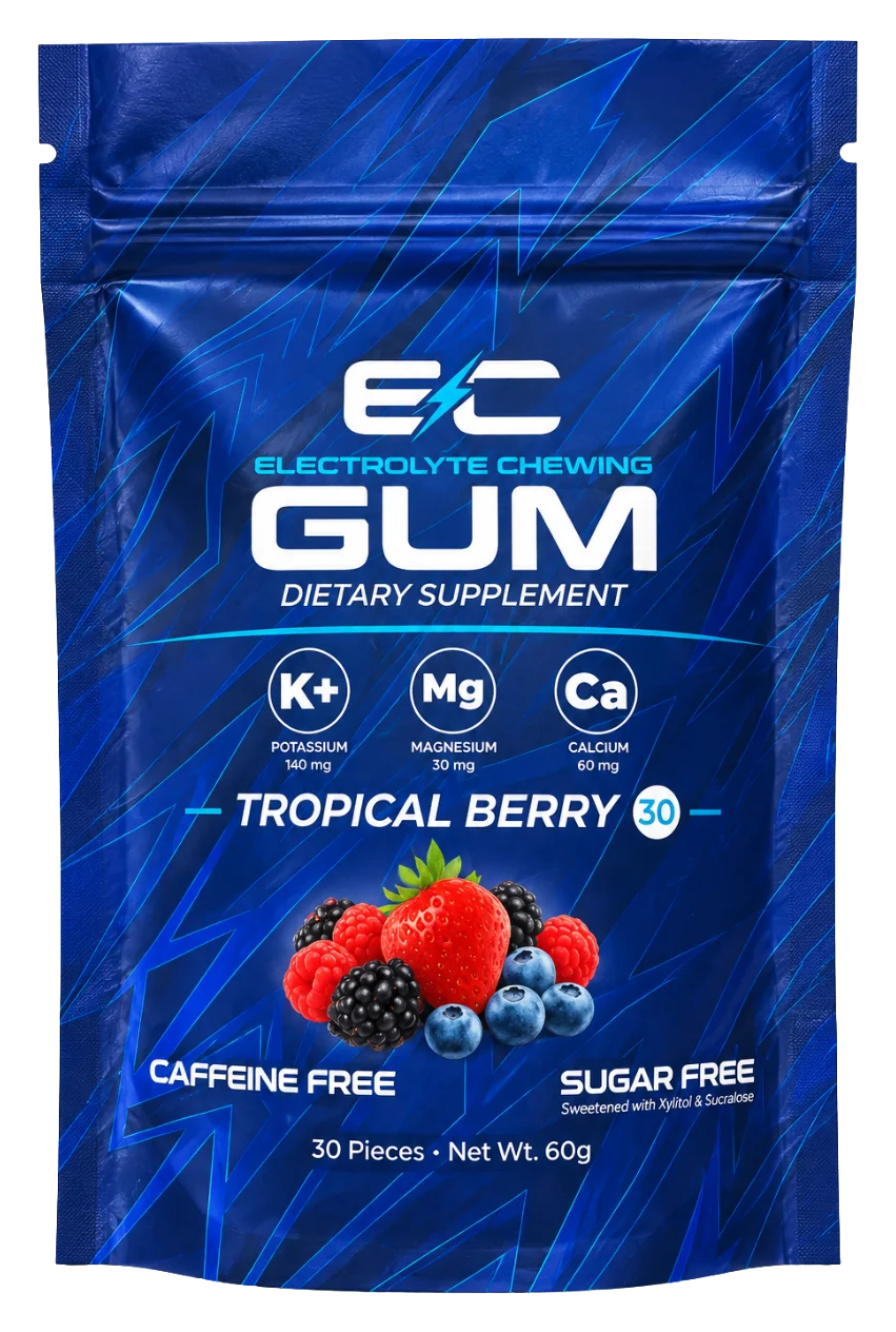 ElectroChew Tropical Berry pouch, front